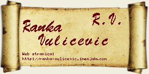 Ranka Vulićević vizit kartica